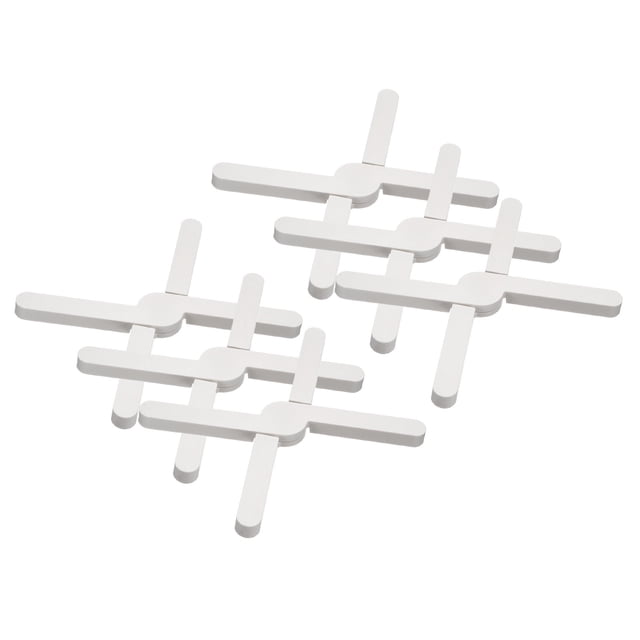 Uxcell 6 Pcs Trivet de Silicona Plegable, Alfombrillas para Ollas y Sartenes Calientes, Soporte Antideslizante Resistente al Calor para Platos Tazas Encimera de Cocina Superficie de Mesa, Blanco