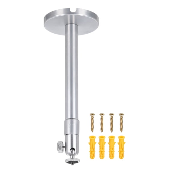 Uxcell Ceiling Wall Projector Mount, 1/4" Screw Size Universal Projector Mount Bracket Holder Up to 13.2LBS 360° Rotatable Adjustable Length 28-48cm /11.02-18.9" for Home Office, Silver