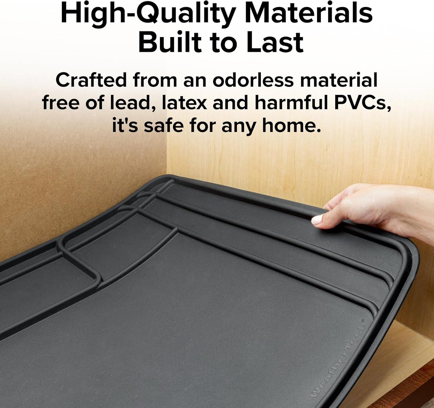 FeGe  SinkMat – Waterproof Under Sink Liner Mat for Kitchen Bathroom – 34” x 22” Inches - Durable, Flexible Tray – Home undersink Organizer Must Haves, Black