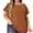 Brown, variant on DARING DIVA Women's Plus Pleated Round Neck Basic Tulip Sleeves Top 1X Brown