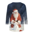 thumbnail image 4 of LEKWK Womens Glitter Tops Xmas Santa Crew Neck 3/4 Sleeve Tshirts Sparkly Tops for Women Merry Snowflake Shirt Women, 4 of 6