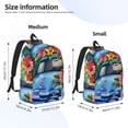 thumbnail image 2 of Balery Floral Truck Welcome Mochila Clásica Impresa Básica para Viaje, Mochila Escolar Resistente al Agua, Mochila de Lona con Correas Ajustables-Medium, 2 of 5
