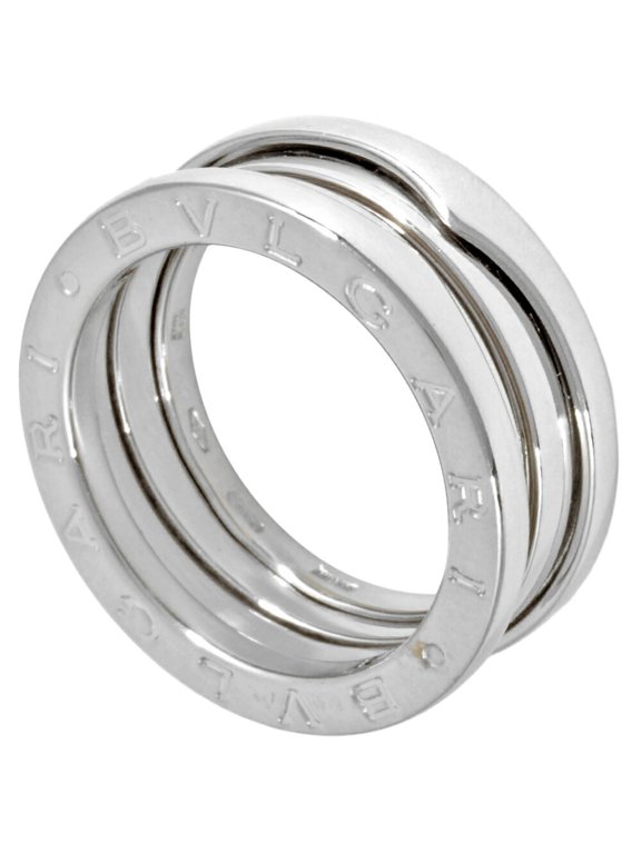 Pre-Owned BVLGARI B.zero1 3-Band Ring #52 18KWG 8.4g White Gold