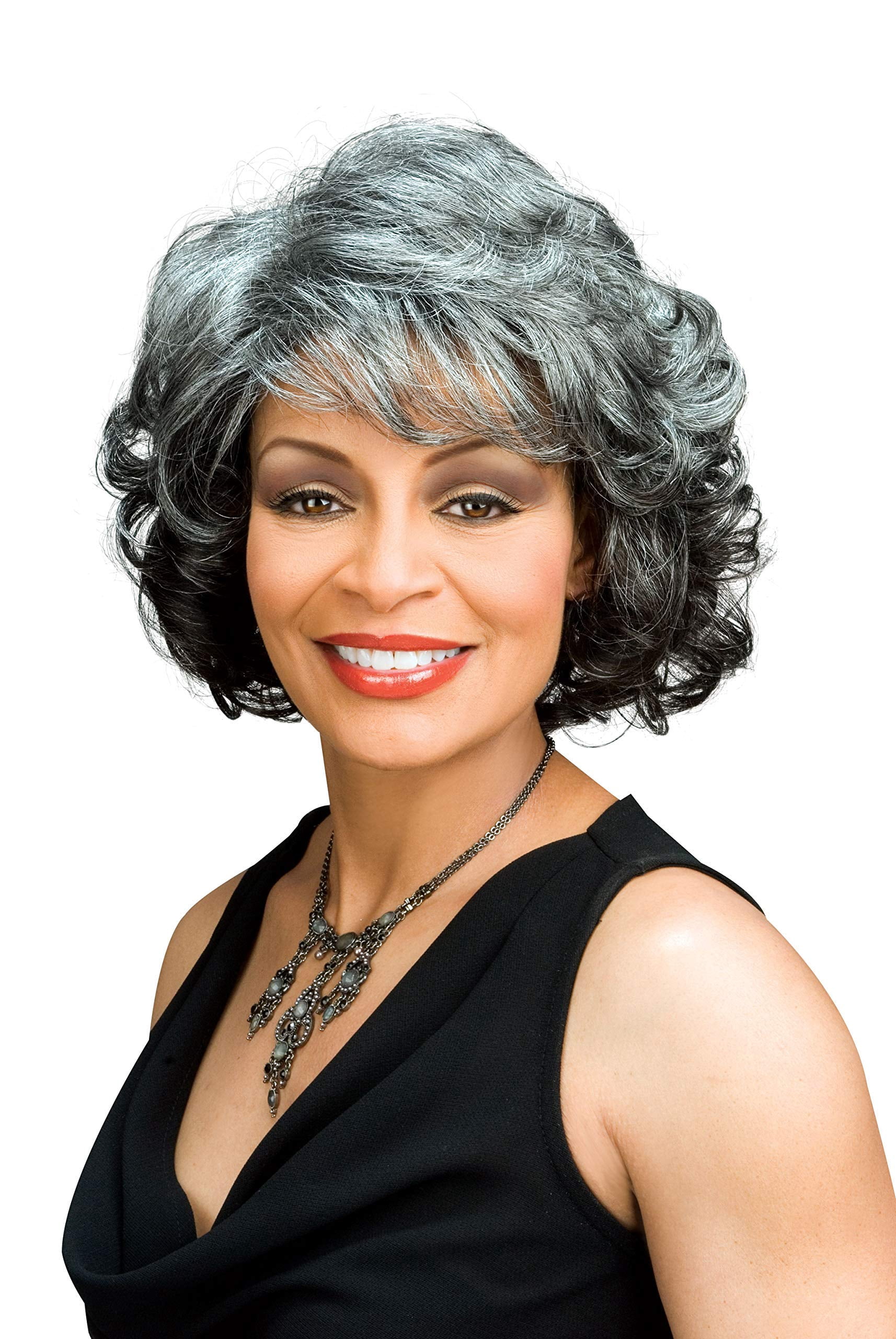 Alicia Beauty Foxy Silver Collections Wavy Medium Style Wigs, Premium Synthetic Lightweight Comfort, Machine-Stitched Cap Wig, Secure & Fabulously Natural - BARBARA (34)