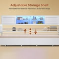 thumbnail image 6 of Daybed with 2 Drawers, LED Light, Heavy Duty Metal Twin Bed Frame with Storage Headboard & Charging Station, Adjutable Glass Shelves,DayBed for Living Room,Bedroom and Guest Room,White, 6 of 7