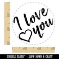 thumbnail image 2 of I Love You in English Heart Self-Inking Rubber Stamp Ink Stamper - Lime Green Ink - Small 3/4 Inch, 2 of 7