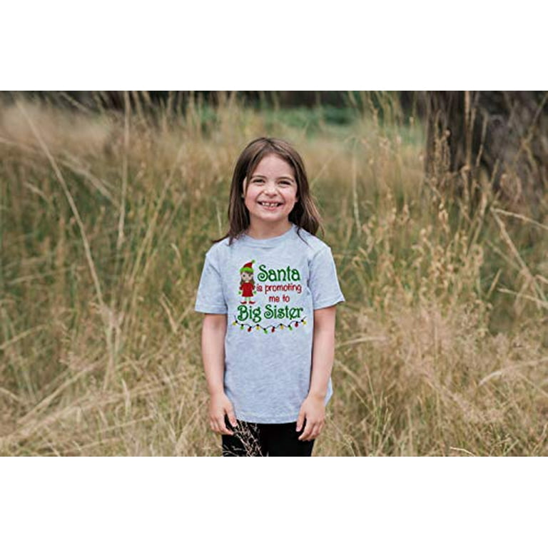7 ate 9 Apparel Youth Big Sister Christmas T Shirt Grey