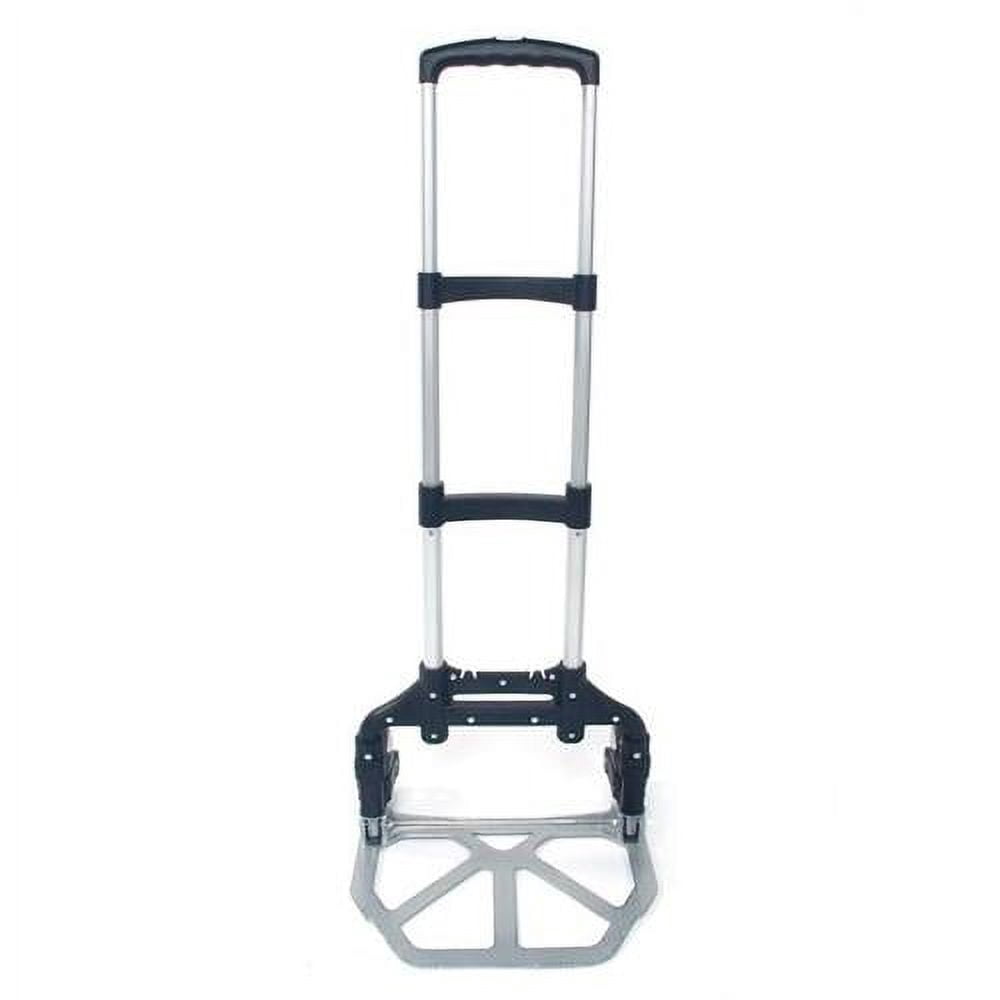 Folding Hand Truck Dolly for Moving Portable 165.35lbs Folding Dolly cart with 2 Wheels & Elastic Ropes for Luggage, Suitable for Travel Moving Shopping Office Use(Black)