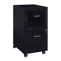 Space Solutions 18" Deep 2 Drawer Mobile Letter Width Vertical File Cabinet, Black