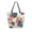 Teal and Orange Abstract Shapes, variant on Open Top Canvas Tote Bag with Zipper Reusable Shopping Bag 13.5x15" Roomy Carryall Purple and Black Tie-dye Texture