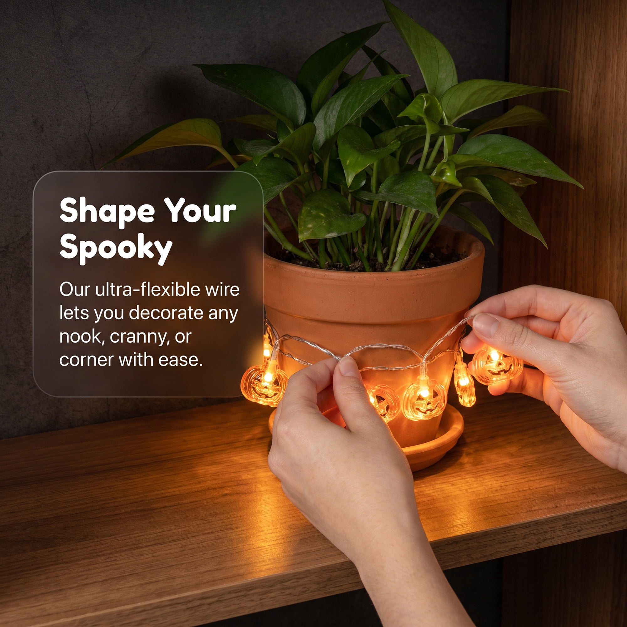 Unique Bargains Halloween Jack-O'-Lantern Fairy Lights 9.8 ft Flat Pumpkin USB Powered