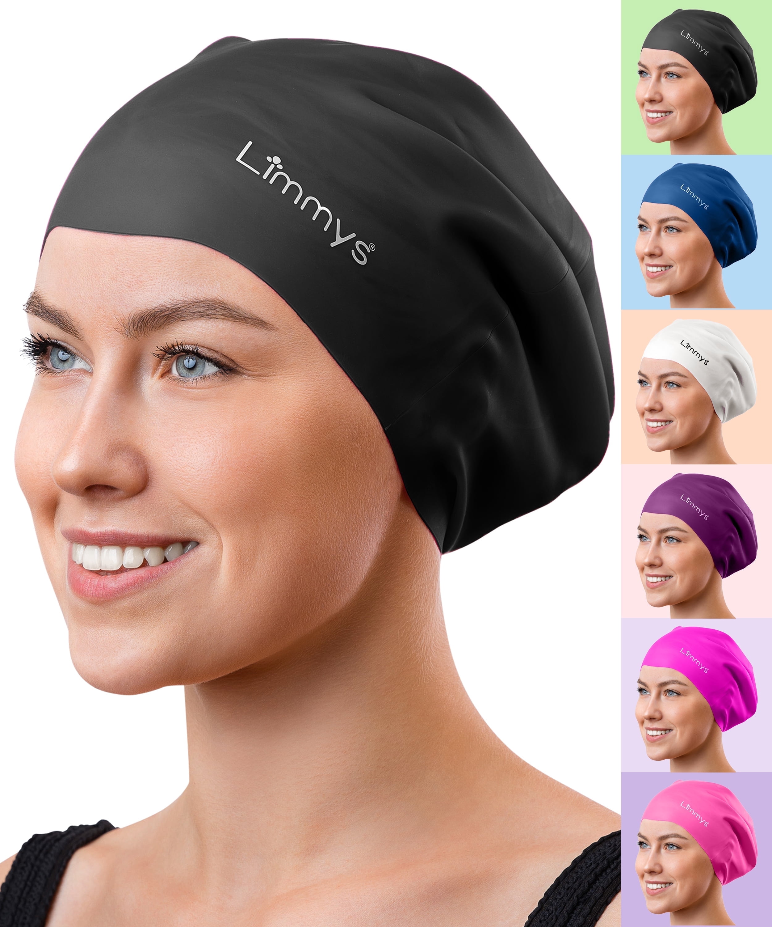 TYR Latex Adult Swim Cap Black, Latex Swim Cap with Ribbed Edge