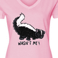 thumbnail image 4 of Inktastic Animals Cute Skunk Wasn't Me Women's V-Neck T-Shirt, 4 of 5