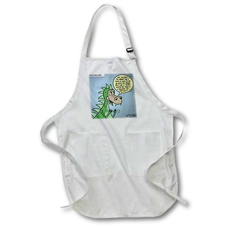 3dRose Dragon Kids, Full Length Apron, 22 by 30-inch, White, With Pockets