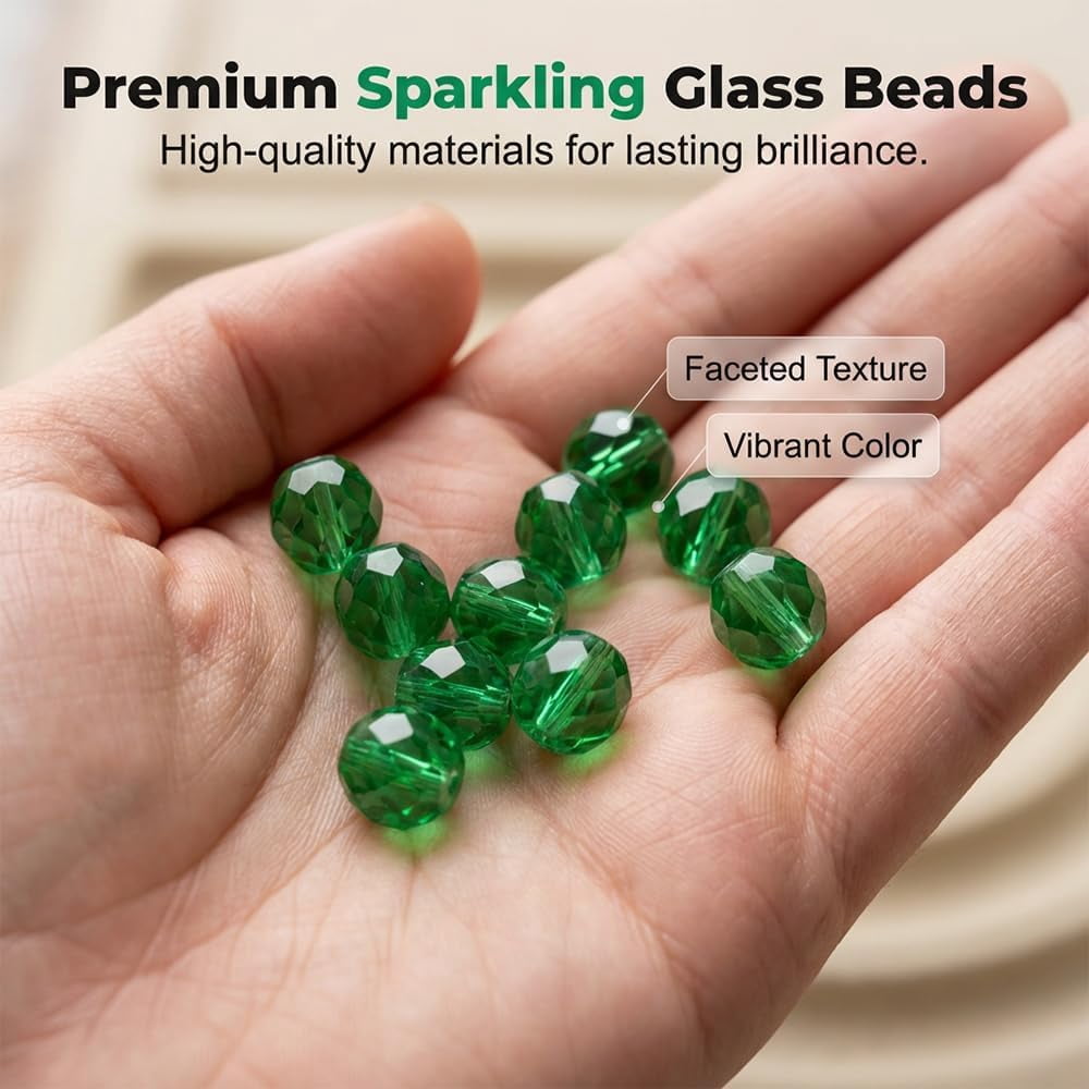 5500PCS DIY Beaded Plant Kit, Green Glass Beaded Plant Kit with Rattan Basket, Forever Plant Beaded Making Kit, Leaf Beads for Jewelry Making