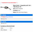 thumbnail image 2 of Wiper Switch - Compatible with 1981 - 1982 Nissan 720, 2 of 2