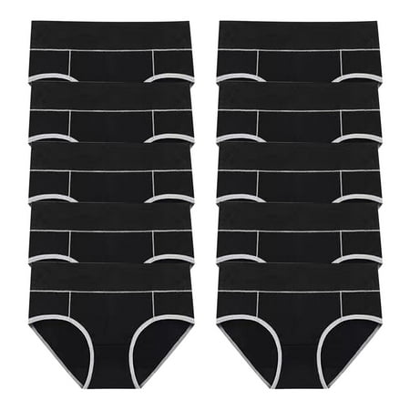 ATOYSOY Women s Plus Size Hip Lifting Cotton Panties  10 Pack Underpants Clearance Stretchy Shapewear Control Briefs Seamless Multipack Solid Panty Classic Briefs Comfy Black XXXL