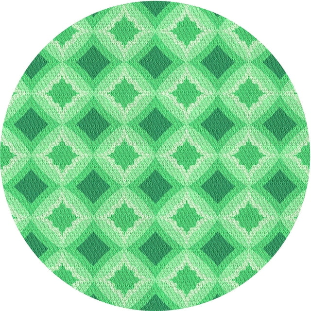 Ahgly Company Machine Washable Indoor Square Transitional Lime Mint Green Area Rugs, 3' Square