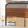 thumbnail image 4 of Lacoo 41 Inch Metal and Wood Platform Bed Frame, No Box Spring Needed, Metal Slat Support, Easy Assembly, Chestnut Brown, Queen, 4 of 6