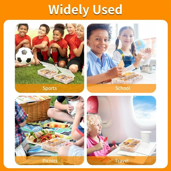 Hilingoto Clearance Snack Box Containers for Little Boys And Girls Snack Box Containers With 10 Adjustable Compartments Snack Box for Travel Meals Portable Easy To Use And Clean, 1*Storage Box