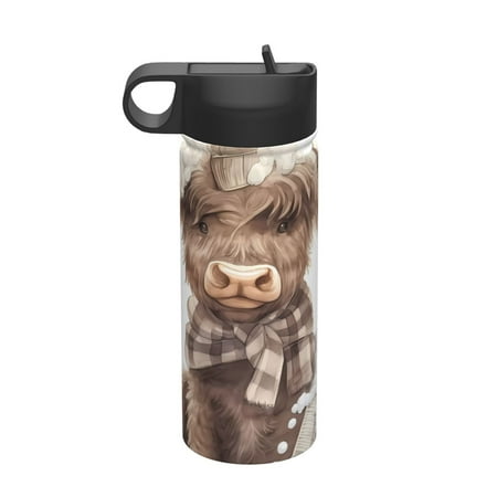 

Qekee C Print 18OZ Sports Insulated Kettle Coffee Mug Travel Tea Mug Thermos Cup 18 Stainless Steel Water Bottle For Running Hiking Cycling