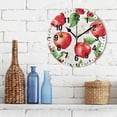 thumbnail image 3 of Yayeee 10" Wall Clock Battery Operated Quartz Round Silent Non-Ticking Home Decor, White Apple Pattern, 3 of 6