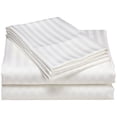 thumbnail image 3 of Home Sweet Home Dream Striped 1200 TC Egyptian Cotton Deep Pocket Bed Sheet Set White Hypoallergenic,Fully Elasticized Fitted Sheet,Cooling Queen, 3 of 5