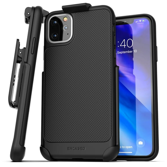 Encased iPhone 11 Pro Belt Clip Case (Thin Armor) Slim Grip Cover with Holster - Black