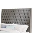 thumbnail image 2 of Benjara BM206561 Fabric Upholstered Wooden Queen Size Bed with Button Tufted Details, Gray, 2 of 5