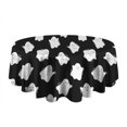 thumbnail image 5 of Black Halloween White Ghosts Round Tablecloth 60"x60",Wrinkle Wipeable Table Cloth for Kitchen Dining Room Picnic Patio Party, 5 of 6