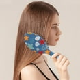 thumbnail image 3 of Nautical Hair Brush with Ocean Fish and Mermaid Design, Tropical Coral and Starfish Pattern Detangling Brush, Summer Coastal Paddle Brush for Hair Care, 3 of 7