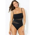 thumbnail image 5 of Swimsuits for All Women's Plus Size Mesh Wrap Bandeau One Piece Swimsuit, 5 of 6
