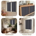 thumbnail image 6 of OVZME Charcoal 36 Inch Length Small Blackout & Thermal Insulated Cafe Curtains, 2 Panel Set for Versatile Use in Kitchen, Basement, Cabinet, Camper, RV Bunk,2 PCS, Each 30" Wx36" L, Charcoal, 6 of 7