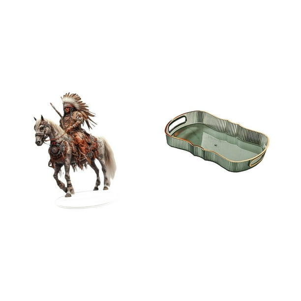 Centro De Mesa Y Bandeja Para Servir Alimentos De Acrílico Con Diseño De Caballero Para Decoración Del Hogar Y Juego De Regalo Para Guardar Frutas Y Desayuno.