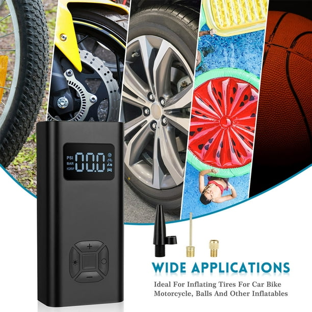 Gonfleur de pneu Compresseur d'air portable 5V 150PSI Pompe de pneu de  voiture sans fil USB Batterie rechargeable 6500mAh 