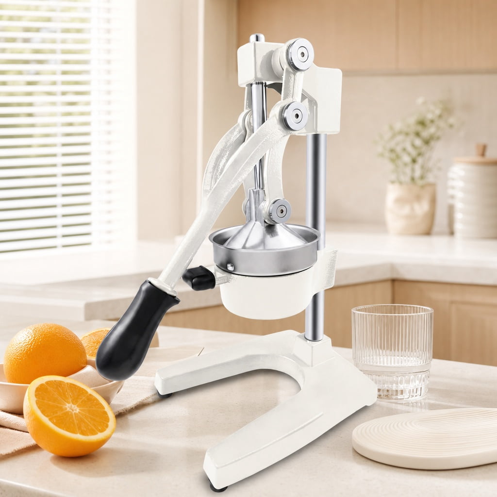 UBesGoo Juicer Hand Press Manual Fruit Juicer Juice Squeezer Citrus Orange Lemon Pomegranate, White