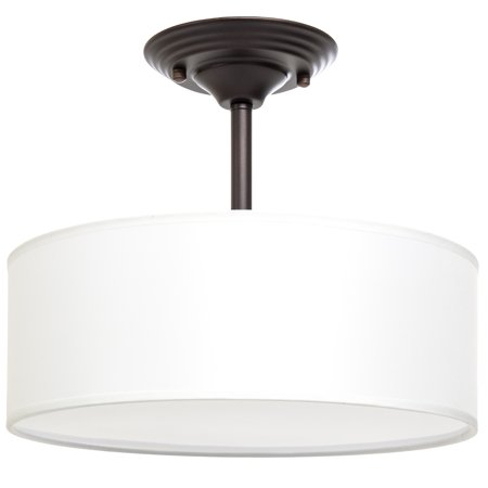 Best Choice Products 13in Semi-Flush Ceiling Mount 2-Bulb Pendant Chandelier Fixture for Dining and Living Room, Dark