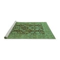 thumbnail image 2 of Ahgly Company Machine Washable Indoor Round Oriental Turquoise Blue Industrial Area Rugs, 3' Round, 2 of 4