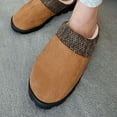 thumbnail image 3 of SLM Men's Bedroom Slippers Faux Fur Lined Non Skid House Shoes Warm, 3 of 8
