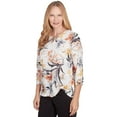 thumbnail image 3 of Alfred Dunner Womens Petite Watercolor Floral Crewneck Top, 3 of 4