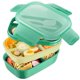 thumbnail image 2 of Caja de almuerzo Irfora Fiambrera Bento Box de 1,9 L con juego de utensilios, 8 compartimentos, 3 contenedores apilables, gran capacidad para adultos, niños, Camping, oficina Irfora Caja de almuerzo, 2 of 5