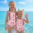 thumbnail image 7 of Abcomgle Girls Swimsuit Size 6 Strawberry Daisy Floral One Piece Girls Swimsuit Ruffled Stretchy Swimwear for Girls, 7 of 7