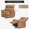 thumbnail image 4 of Oversized Manual Recliner, PU Leather Recliner Chair with 1.5X Sponge Filling and Easy Recline Mechanism, 4 of 4