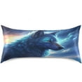 thumbnail image 3 of GZHJMY Satin Pillowcase for Hair and Skin Breathable Slip-Cool, Wrinkle-Resistant Soft and Smooth 20x40In Single Side Envelope Opening Without Zipper Wolf Sky, 3 of 7