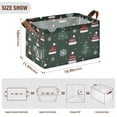 thumbnail image 7 of Yayeee Foldable Storage Basket for Shelves with Handles Waterproof Cloth Bins, Green Christmas Hats, 7 of 7