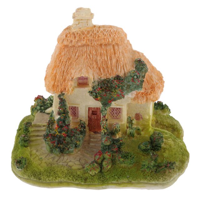 Miniatura micro del pote del jardín del sitio del arte del paisaje de las casas con techo de paja de resina Chimenea individual Soledad Micro paisaje
