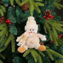 2025 Christmas Plush Doll - 8in Fluffy White Santa Ornament (Handcrafted Lint Hanging Decor for Tree/Stocking Stuffers) Multi-Color