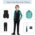 thumbnail image 3 of Boys Suit, Boys' Formal 4pcs Suit Set Boys Formal Dresswear Vest Set, Toddler Boy Vest Set, 3 of 5