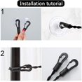 thumbnail image 4 of Corde à Linge de Voyage, 2 Pcs Corde à Linge avec Ventouse Rétractable Portable pour Intérieur Ou Extérieur, Voyage, Camping Randonnée, Noir, 4 of 4