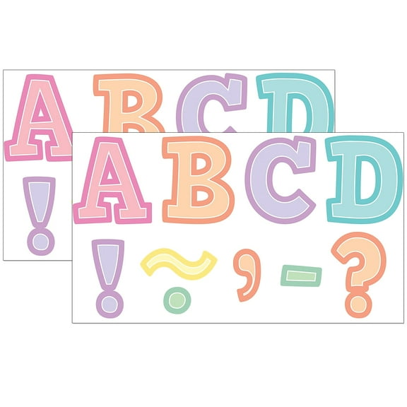 Teacher Created Resources Pastel Pop Bold Block 3" Magnetic Letters, 55 Pieces Per Pack, 2 Packs
